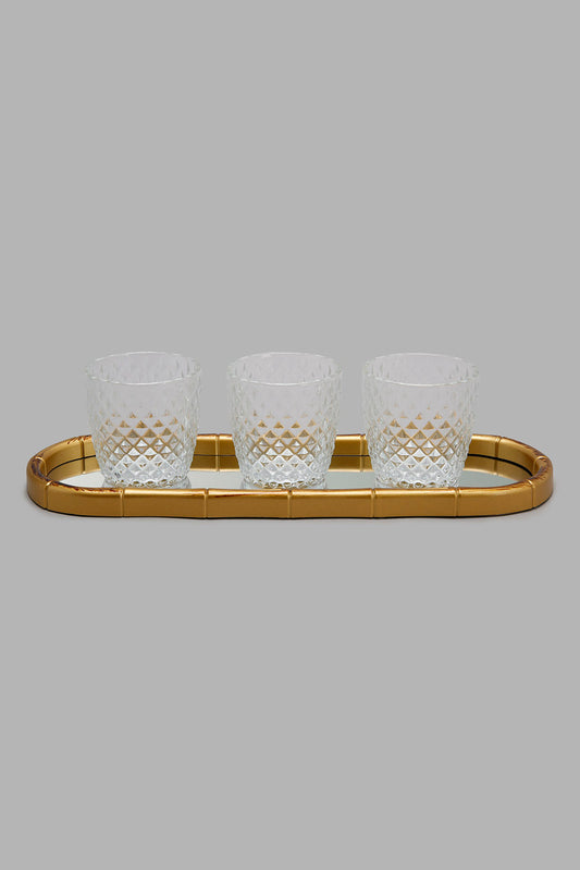 Redtag-Gold-Tray-With-Candle-Holder(4-Piece)-Category:Artefact,-Colour:Gold,-Deals:New-In,-Filter:Home-Decor,-HMW-HOM-Decorative-Accessories,-New-In-HMW-HOM,-Non-Sale,-Section:Homewares,-W22B-Home-Decor-