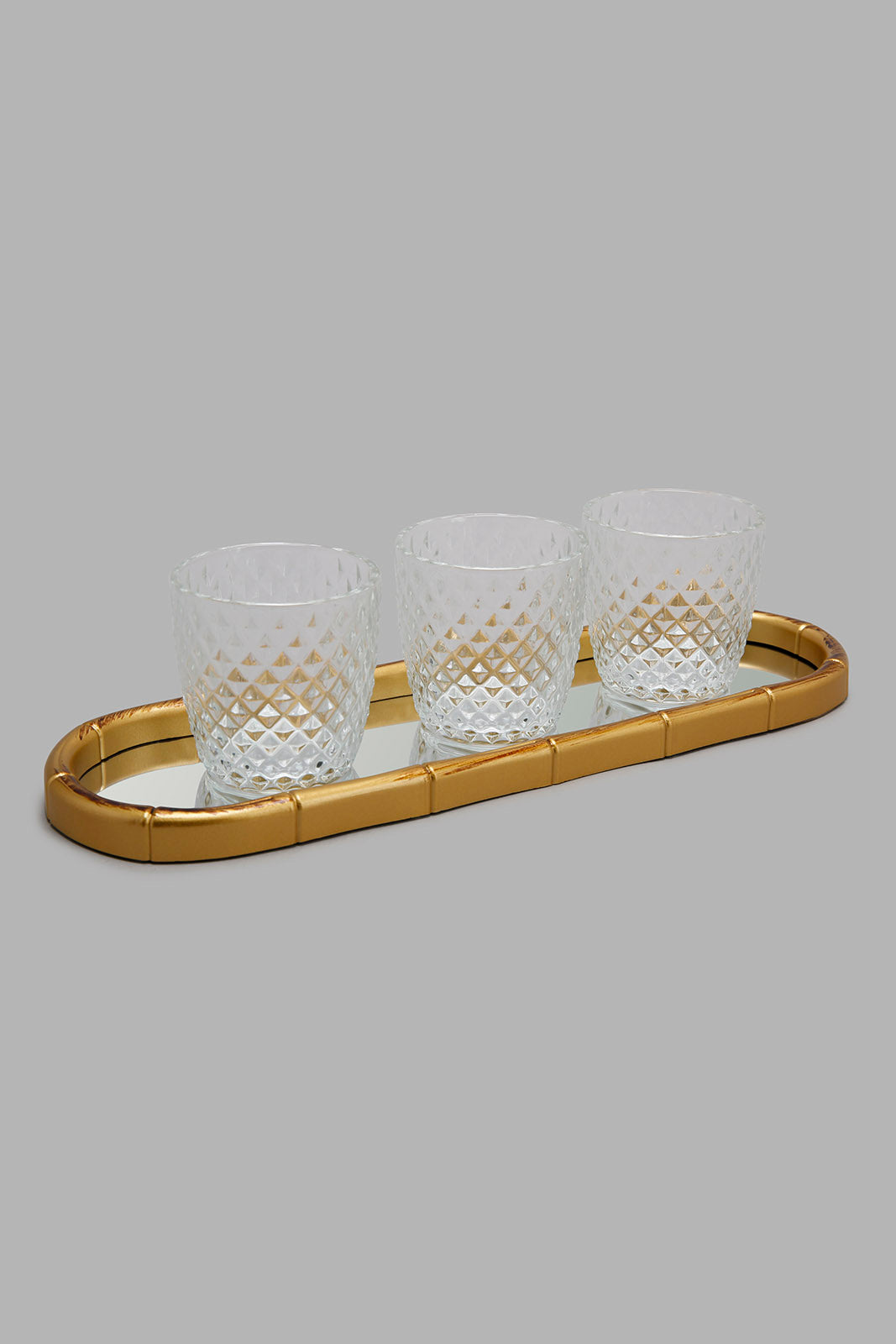 Redtag-Gold-Tray-With-Candle-Holder(4-Piece)-Category:Artefact,-Colour:Gold,-Deals:New-In,-Filter:Home-Decor,-HMW-HOM-Decorative-Accessories,-New-In-HMW-HOM,-Non-Sale,-Section:Homewares,-W22B-Home-Decor-