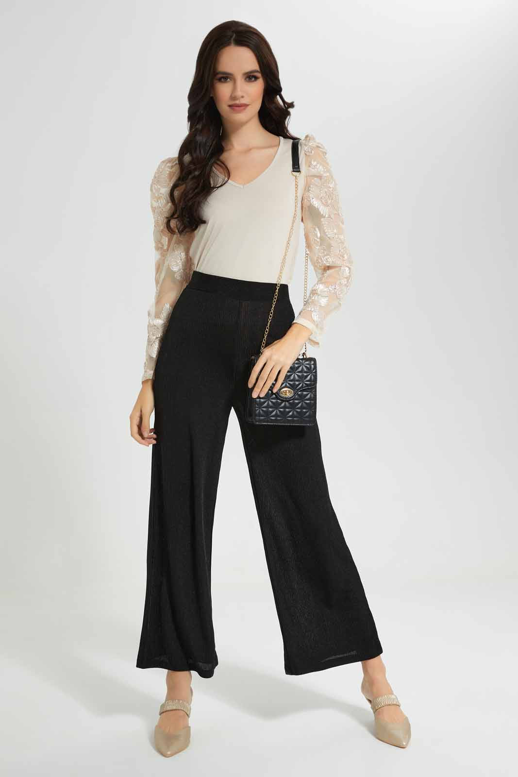 Redtag-Beige-Textured-Sleeve-Top-Category:Blouses,-Colour:Beige,-Deals:New-In,-EID,-Filter:Women's-Clothing,-New-In-Women-APL,-Non-Sale,-Section:Women,-W22O,-Women-Blouses-Women's-