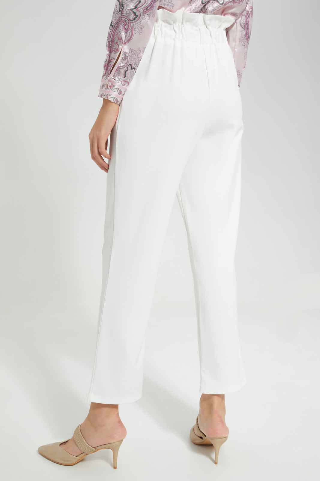 Redtag-White-Buckle-Detail-Trouser-Category:Trousers,-Colour:White,-Deals:New-In,-FF,-Filter:Women's-Clothing,-New-In-Women-APL,-Non-Sale,-Section:Women,-W22O,-Women-Trousers-Women's-