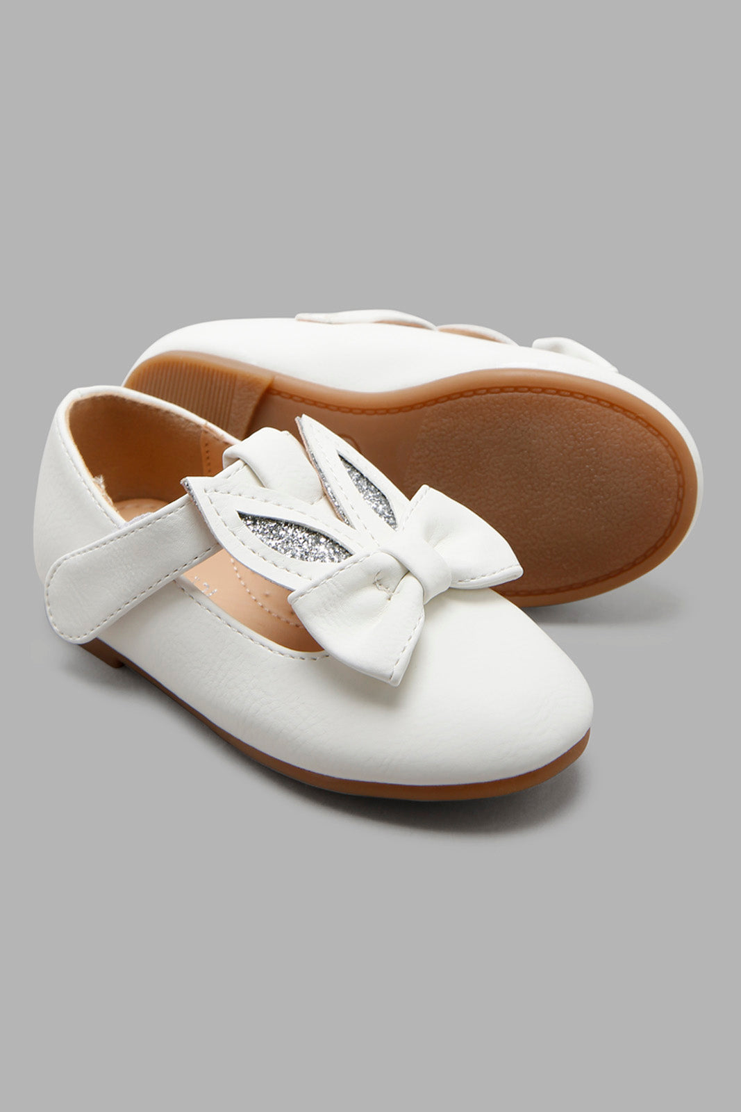 Redtag-White-Bow-Ballerina-Category:Shoes,-Colour:White,-Deals:New-In,-Filter:Girls-Footwear-(1-to-3-Yrs),-ING-Shoes,-New-In-ING-FOO,-Non-Sale,-Section:Girls-(0-to-14Yrs),-W22A-Infant-Girls-1 to 3 Years