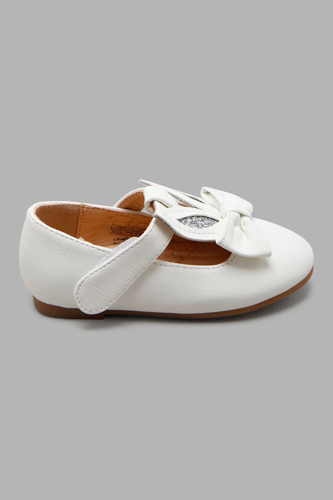 Redtag-White-Bow-Ballerina-Category:Shoes,-Colour:White,-Deals:New-In,-Filter:Girls-Footwear-(1-to-3-Yrs),-ING-Shoes,-New-In-ING-FOO,-Non-Sale,-Section:Girls-(0-to-14Yrs),-W22A-Infant-Girls-1 to 3 Years