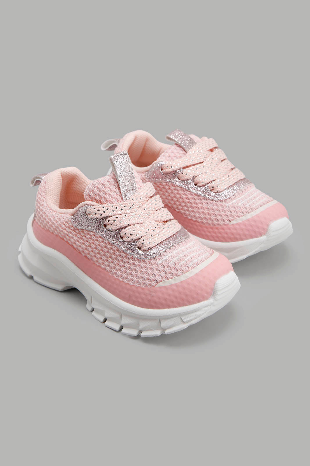 Redtag-Pink-Lace-Up-Trainer-Category:Shoes,-Colour:Pink,-Deals:New-In,-Filter:Girls-Footwear-(1-to-3-Yrs),-ING-Shoes,-New-In-ING-FOO,-Non-Sale,-Section:Girls-(0-to-14Yrs),-W22A-Infant-Girls-1 to 3 Years