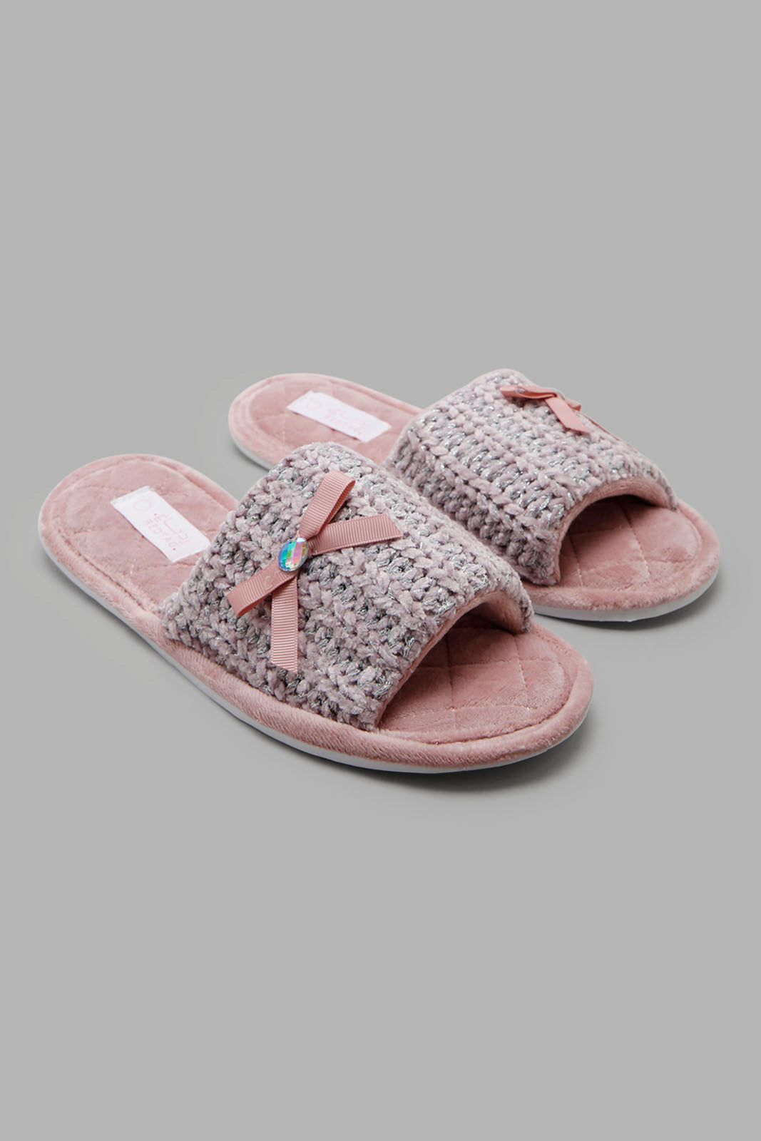 Redtag-Pink-Knit-Slipper-Category:Slippers,-Colour:Pink,-Deals:New-In,-Filter:Women's-Footwear,-New-In-Women-FOO,-Non-Sale,-Section:Women,-W22A,-Women-Slippers-Women's-