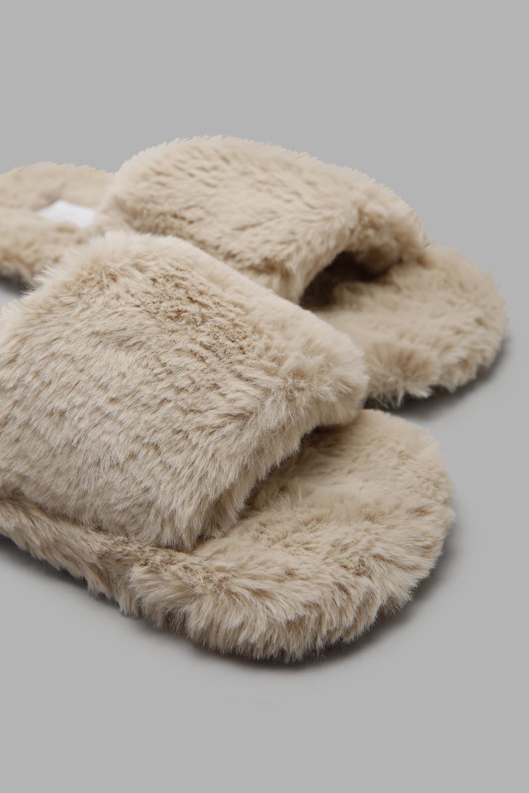 Redtag-Beige-Square-Toe-Slipper-Category:Slippers,-Colour:Beige,-Deals:New-In,-Filter:Women's-Footwear,-New-In-Women-FOO,-Non-Sale,-Section:Women,-W22A,-Women-Slippers-Women's-
