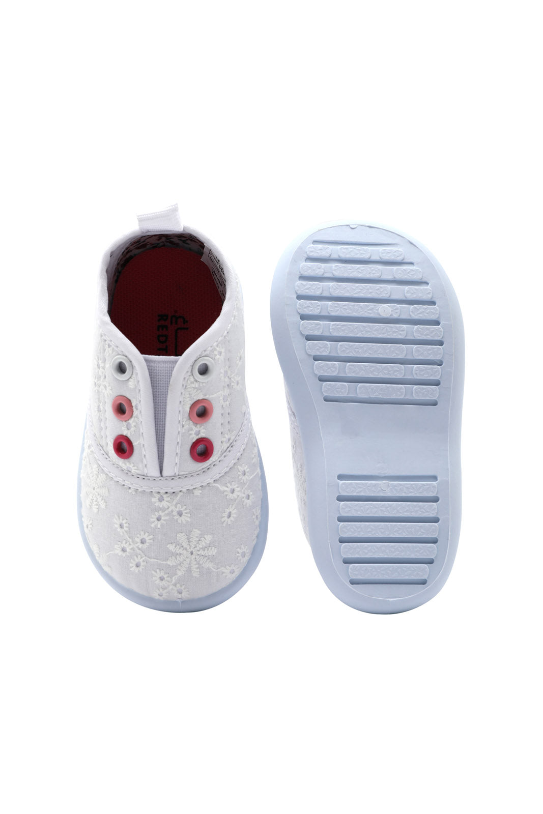 Redtag-White-Embroidered-Pump-Category:Trainers,-Colour:White,-Deals:New-In,-Dept:Girls,-Filter:Girls-Footwear-(1-to-3-Yrs),-ING-Trainers,-New-In-ING-FOO,-Non-Sale,-Section:Girls-(0-to-14Yrs),-W22B-Infant-Girls-1 to 3 Years