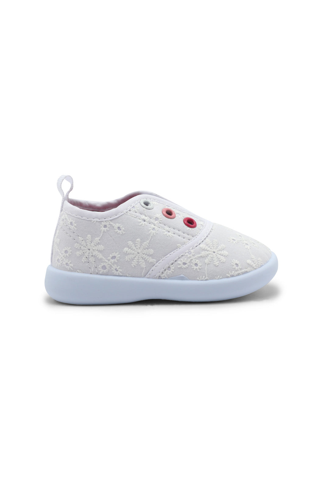 Redtag-White-Embroidered-Pump-Category:Trainers,-Colour:White,-Deals:New-In,-Dept:Girls,-Filter:Girls-Footwear-(1-to-3-Yrs),-ING-Trainers,-New-In-ING-FOO,-Non-Sale,-Section:Girls-(0-to-14Yrs),-W22B-Infant-Girls-1 to 3 Years