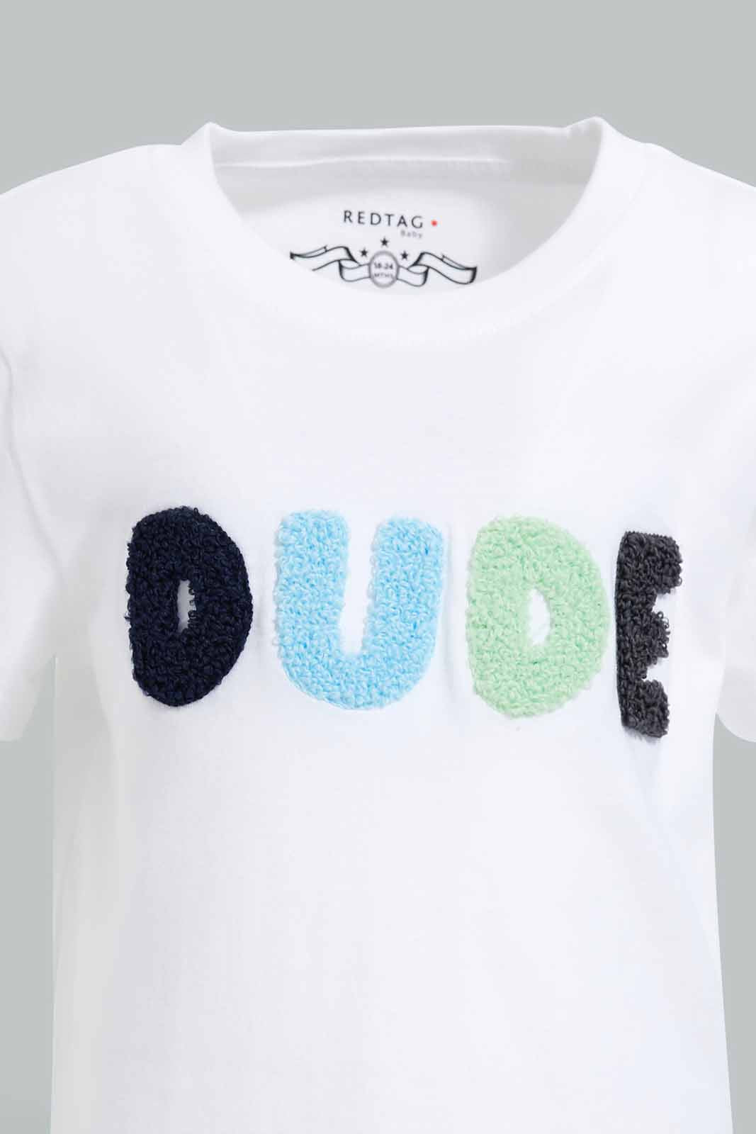 Redtag-White-Splash-Boucle-Short-Slv-T-Shirt-Category:T-Shirts,-Colour:White,-Deals:New-In,-Filter:Infant-Boys-(3-to-24-Mths),-INB-T-Shirts,-New-In-INB-APL,-Non-Sale,-Section:Boys-(0-to-14Yrs),-W22O-Infant-Boys-
