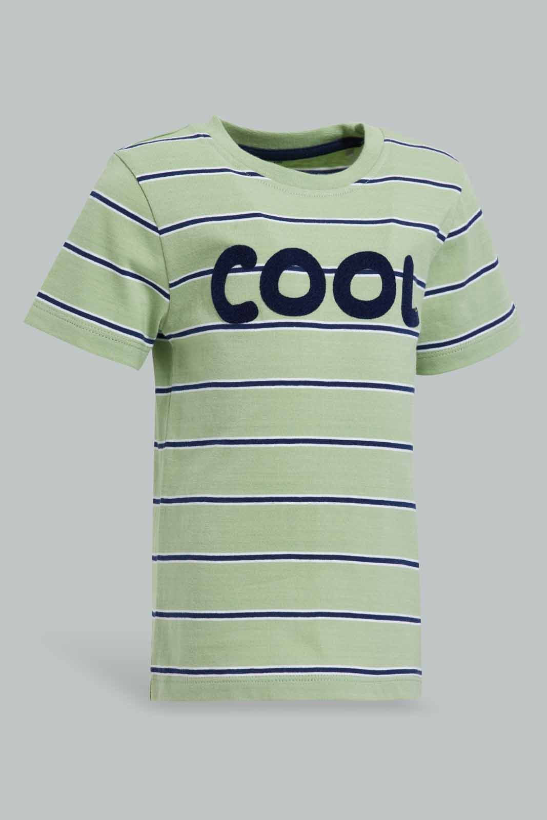 Redtag-Green-Yarn-Dye-T-Shirt-Category:T-Shirts,-Colour:Green,-Deals:New-In,-Filter:Infant-Boys-(3-to-24-Mths),-INB-T-Shirts,-New-In-INB-APL,-Non-Sale,-Section:Boys-(0-to-14Yrs),-W22O-Infant-Boys-3 to 24 Months