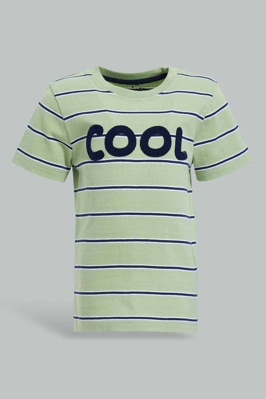 Redtag-Green-Yarn-Dye-T-Shirt-Category:T-Shirts,-Colour:Green,-Deals:New-In,-Filter:Infant-Boys-(3-to-24-Mths),-INB-T-Shirts,-New-In-INB-APL,-Non-Sale,-Section:Boys-(0-to-14Yrs),-W22O-Infant-Boys-3 to 24 Months