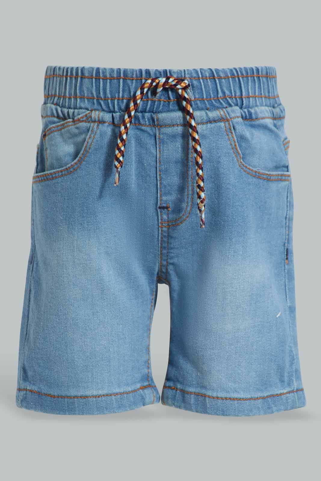 Redtag-Light-Wash-Denim-Short-Category:Shorts,-Colour:Light-Wash,-Deals:New-In,-Filter:Infant-Boys-(3-to-24-Mths),-INB-Shorts,-New-In-INB-APL,-Non-Sale,-Section:Boys-(0-to-14Yrs),-W22O-Infant-Boys-3 to 24 Months