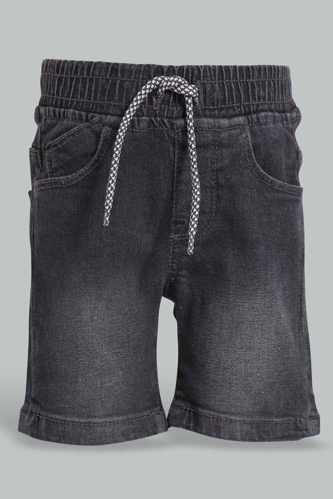 Redtag-Grey-Wash-Denim-Short-Category:Shorts,-Colour:Grey,-Deals:New-In,-Filter:Infant-Boys-(3-to-24-Mths),-INB-Shorts,-New-In-INB-APL,-Non-Sale,-Section:Boys-(0-to-14Yrs),-W22O-Infant-Boys-3 to 24 Months