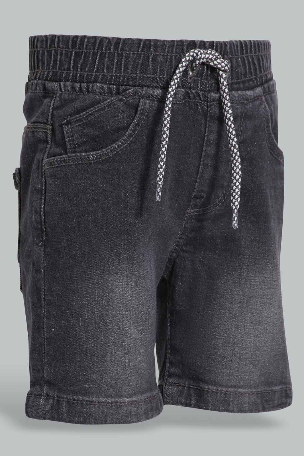 Redtag-Grey-Wash-Denim-Short-Category:Shorts,-Colour:Grey,-Deals:New-In,-Filter:Infant-Boys-(3-to-24-Mths),-INB-Shorts,-New-In-INB-APL,-Non-Sale,-Section:Boys-(0-to-14Yrs),-W22O-Infant-Boys-3 to 24 Months