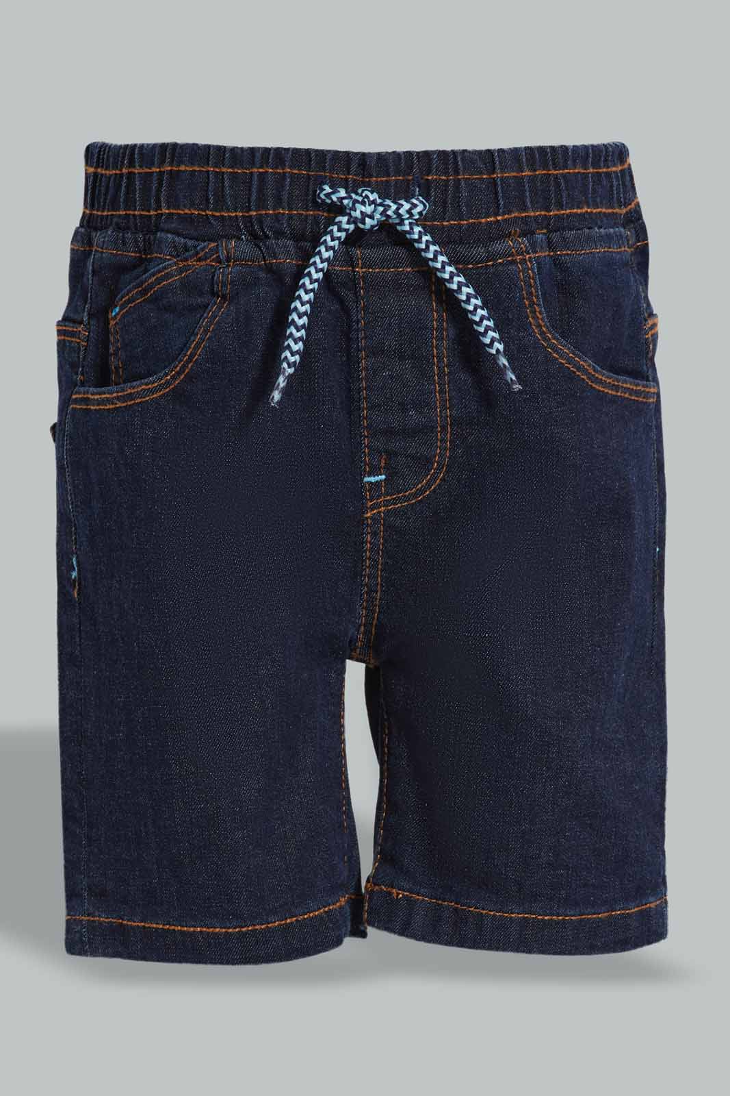 Redtag-Dark-Wash-Denim-Short-Category:Shorts,-Colour:Dark-Wash,-Deals:New-In,-Filter:Infant-Boys-(3-to-24-Mths),-INB-Shorts,-New-In-INB-APL,-Non-Sale,-Section:Boys-(0-to-14Yrs),-W22O-Infant-Boys-3 to 24 Months