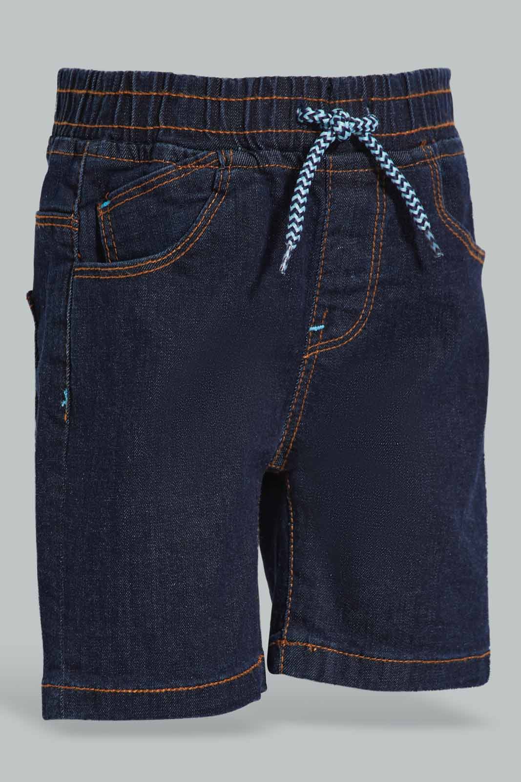 Redtag-Dark-Wash-Denim-Short-Category:Shorts,-Colour:Dark-Wash,-Deals:New-In,-Filter:Infant-Boys-(3-to-24-Mths),-INB-Shorts,-New-In-INB-APL,-Non-Sale,-Section:Boys-(0-to-14Yrs),-W22O-Infant-Boys-3 to 24 Months
