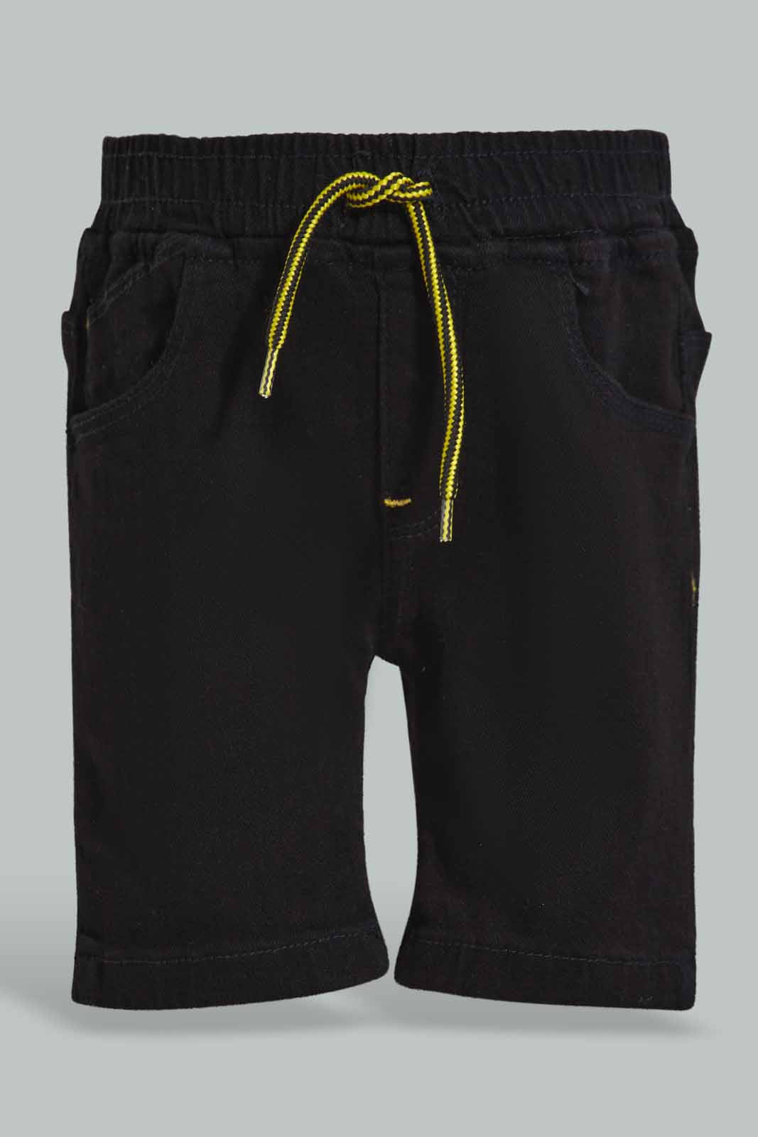 Redtag-Black-Wash-Denim-Short-Category:Shorts,-Colour:Black,-Deals:New-In,-Filter:Infant-Boys-(3-to-24-Mths),-INB-Shorts,-New-In-INB-APL,-Non-Sale,-Section:Boys-(0-to-14Yrs),-W22O-Infant-Boys-3 to 24 Months