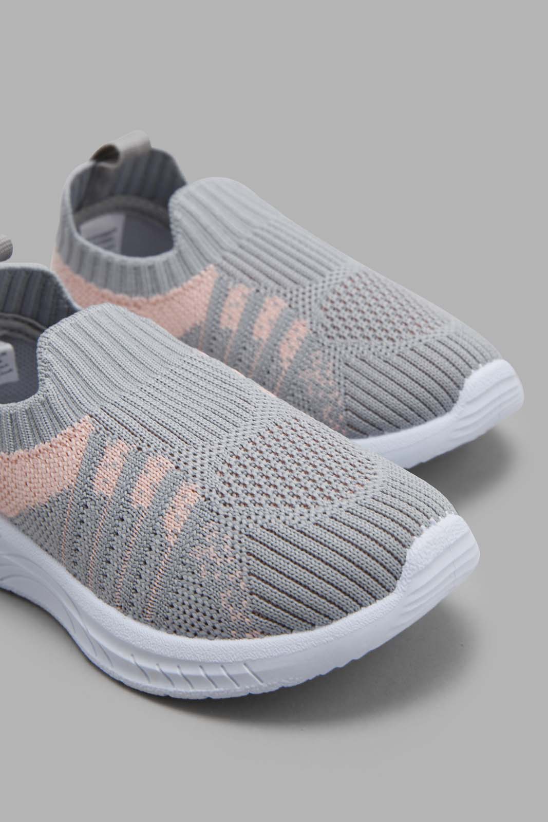 Redtag-Grey-Slip-On-Pump-Category:Trainers,-Colour:Grey,-Deals:New-In,-Filter:Girls-Footwear-(1-to-3-Yrs),-ING-Trainers,-New-In-ING-FOO,-Non-Sale,-Section:Girls-(0-to-14Yrs),-W22A-Infant-Girls-1 to 3 Years