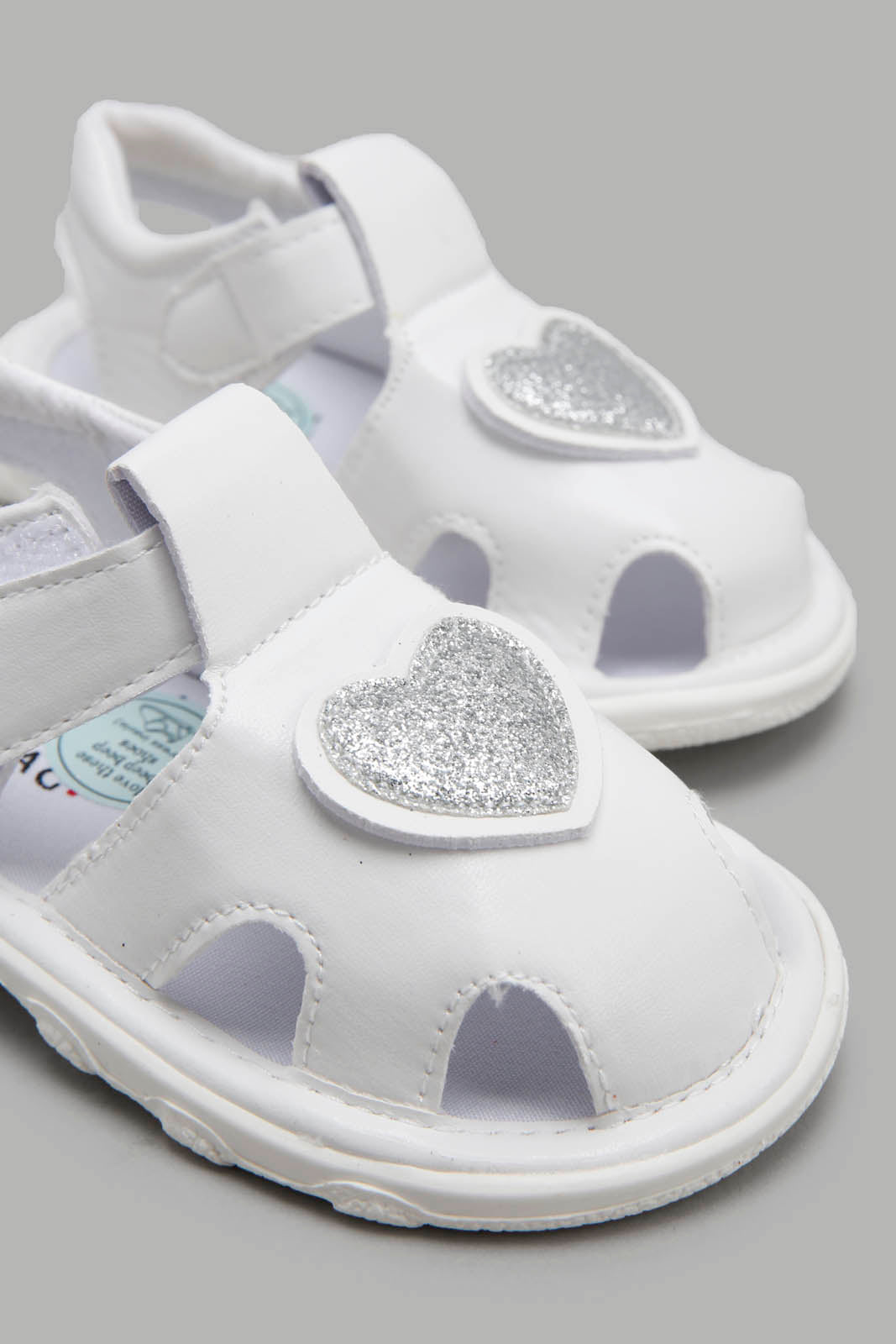 Redtag-White-Heart-Trim-Pump-Category:Trainers,-Colour:White,-Deals:New-In,-Filter:Girls-Footwear-(1-to-3-Yrs),-ING-Trainers,-New-In-ING-FOO,-Non-Sale,-Section:Girls-(0-to-14Yrs),-W22A-Infant-Girls-1 to 3 Years
