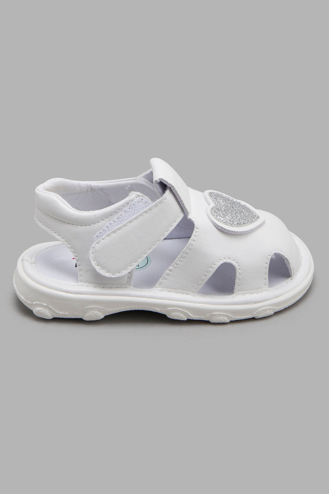 Redtag-White-Heart-Trim-Pump-Category:Trainers,-Colour:White,-Deals:New-In,-Filter:Girls-Footwear-(1-to-3-Yrs),-ING-Trainers,-New-In-ING-FOO,-Non-Sale,-Section:Girls-(0-to-14Yrs),-W22A-Infant-Girls-1 to 3 Years