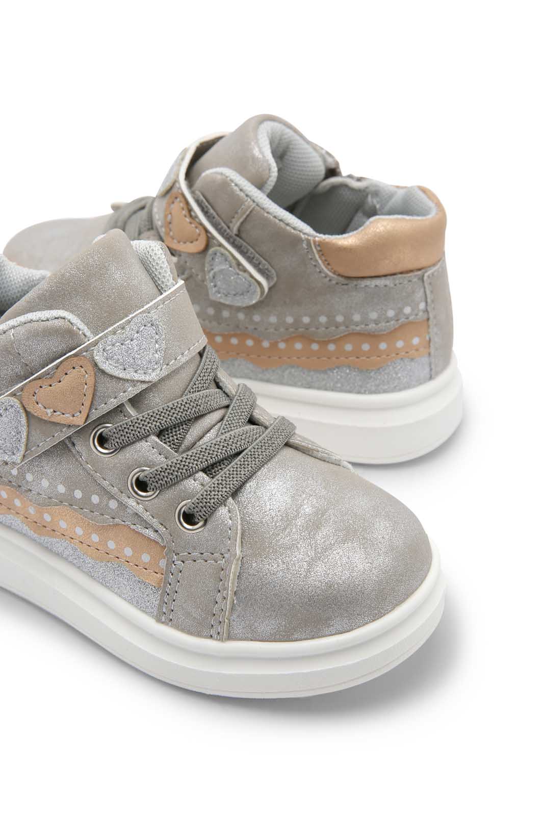 Redtag-Ivory-Velcro-Heart-Trim-High-Top-Sneaker-Category:Trainers,-Colour:Ivory,-Deals:New-In,-Dept:Girls,-Filter:Girls-Footwear-(3-to-5-Yrs),-GIR-Trainers,-New-In-GIR-FOO,-Non-Sale,-Section:Girls-(0-to-14Yrs),-W22B-Girls-3 to 5 Years