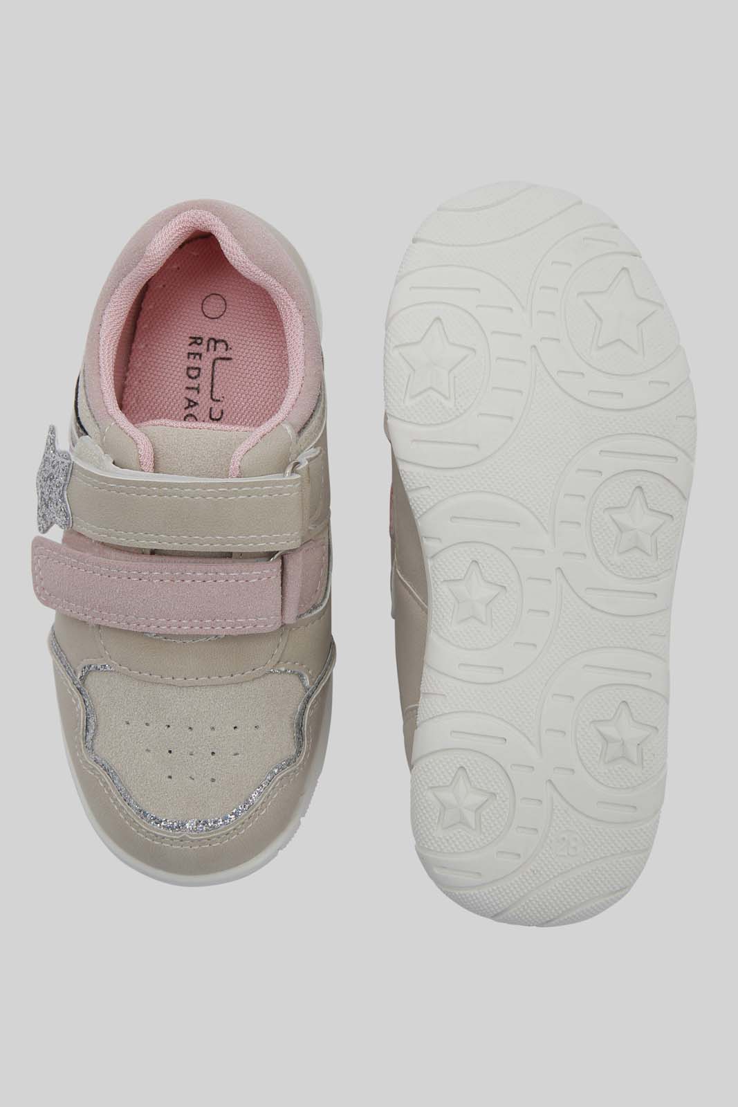 Redtag-Pale-Grey-Velcro-Sneakers-Category:Trainers,-Colour:Grey,-Deals:New-In,-Dept:Girls,-Filter:Girls-Footwear-(3-to-5-Yrs),-GIR-Trainers,-New-In-GIR-FOO,-Non-Sale,-Section:Girls-(0-to-14Yrs),-W22B-Girls-3 to 5 Years