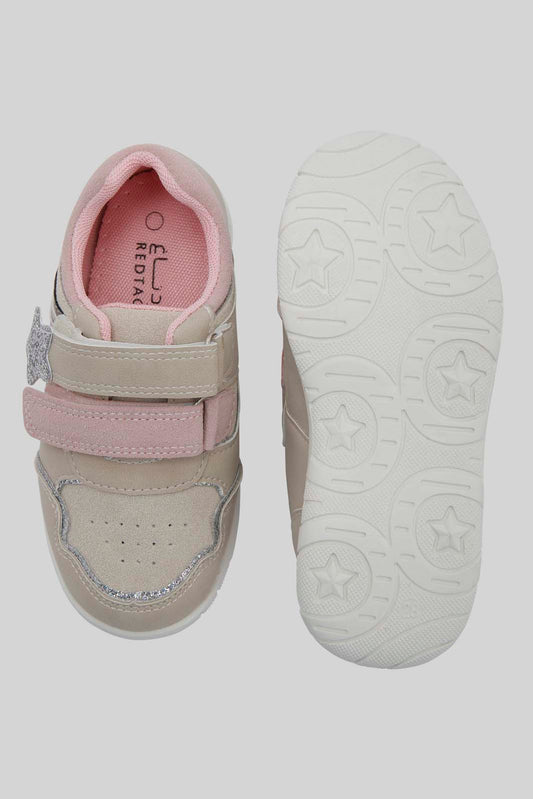 Redtag-Pale-Grey-Velcro-Sneakers-Category:Trainers,-Colour:Grey,-Deals:New-In,-Dept:Girls,-Filter:Girls-Footwear-(3-to-5-Yrs),-GIR-Trainers,-New-In-GIR-FOO,-Non-Sale,-Section:Girls-(0-to-14Yrs),-W22B-Girls-3 to 5 Years