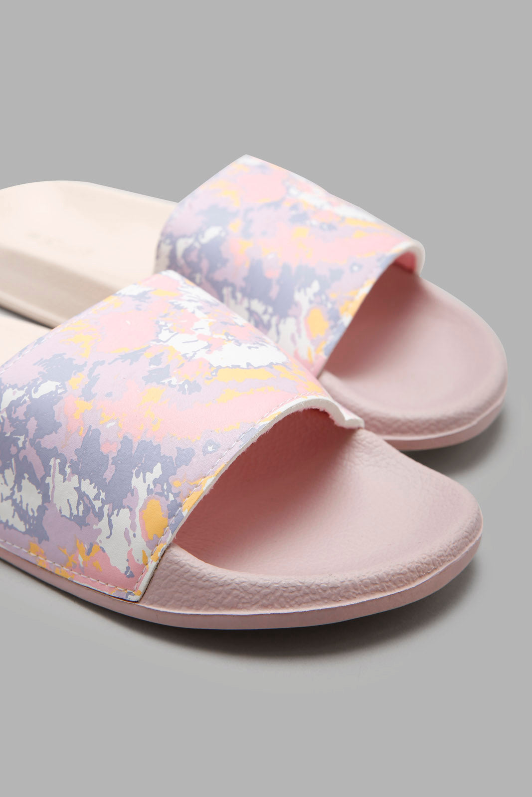 Redtag-Pink-Print-Upper-Slide-With-Ombre-Socks-Category:Flip-Flops,-Colour:Pink,-Deals:New-In,-Filter:Women's-Footwear,-New-In-Women-FOO,-Non-Sale,-Section:Women,-W22A,-Women-Flip-Flops-Women's-