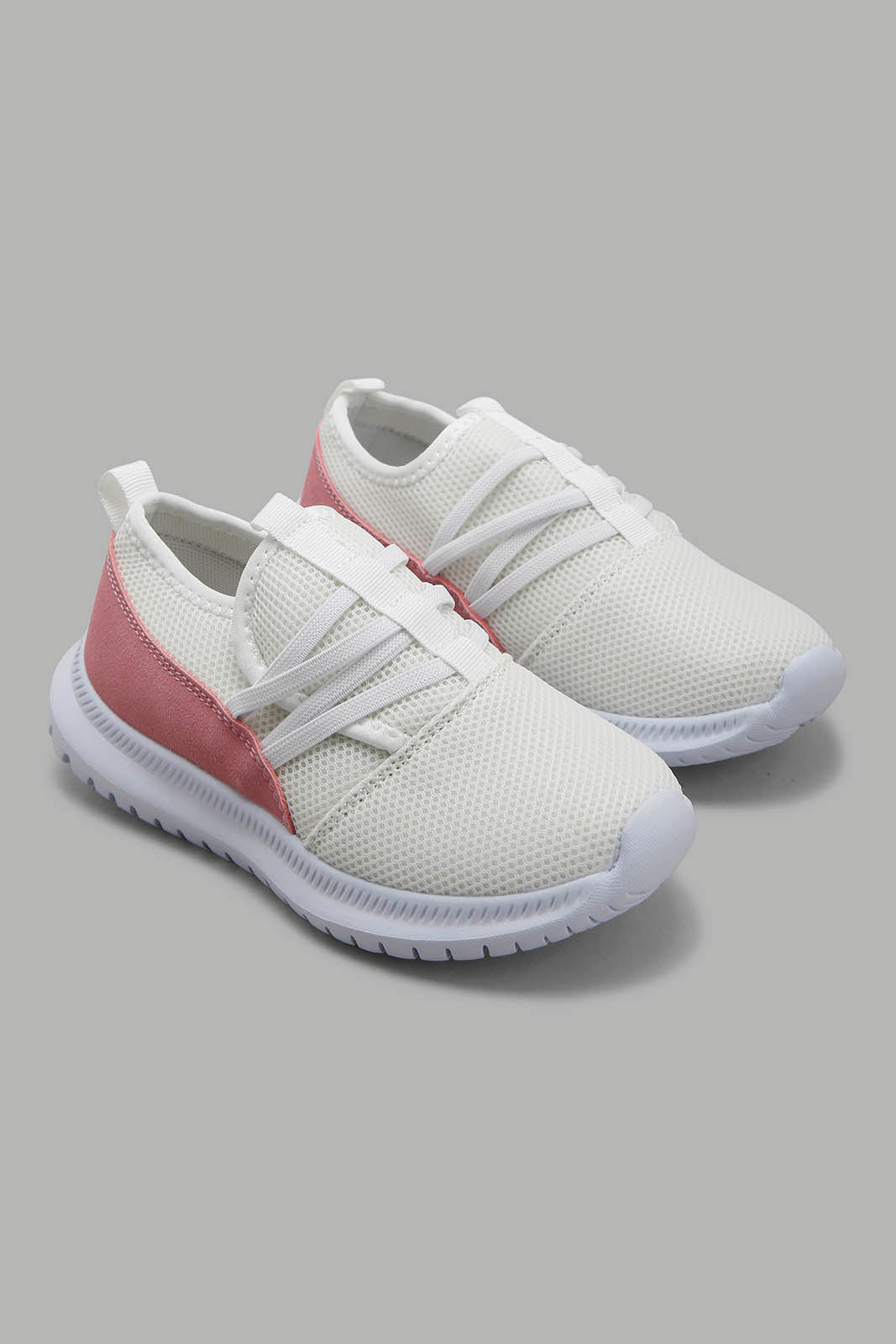 Redtag-White-Knit-Slip-On-Sneaker-Category:Trainers,-Colour:White,-Deals:New-In,-Filter:Girls-Footwear-(3-to-5-Yrs),-GIR-Trainers,-New-In-GIR-FOO,-Non-Sale,-Section:Girls-(0-to-14Yrs),-W22B-Girls-3 to 5 Years