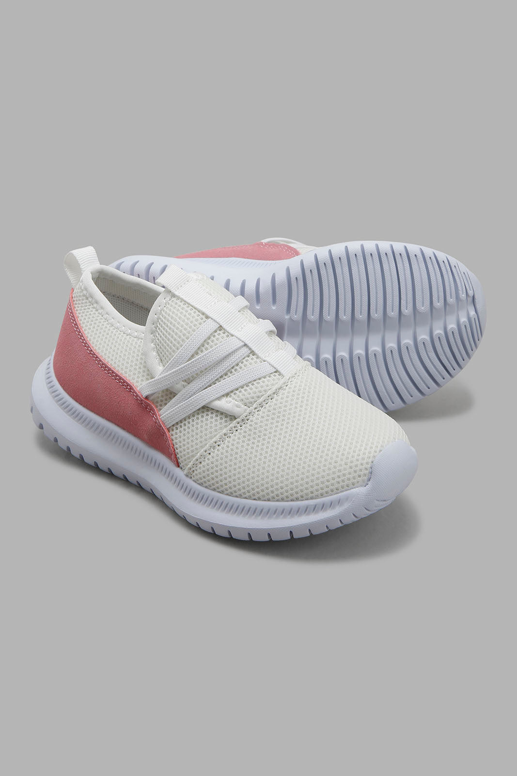 Redtag-White-Knit-Slip-On-Sneaker-Category:Trainers,-Colour:White,-Deals:New-In,-Filter:Girls-Footwear-(3-to-5-Yrs),-GIR-Trainers,-New-In-GIR-FOO,-Non-Sale,-Section:Girls-(0-to-14Yrs),-W22B-Girls-3 to 5 Years