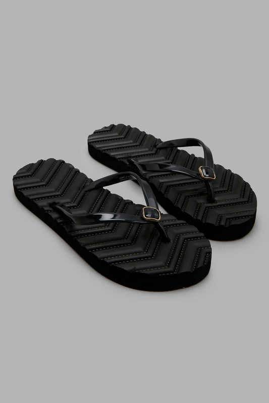 Redtag-Black-Flip-Flop-With-Trim-Category:Flip-Flops,-Colour:Black,-Deals:New-In,-Filter:Women's-Footwear,-New-In-Women-FOO,-Non-Sale,-Section:Women,-W22A,-Women-Flip-Flops-Women's-