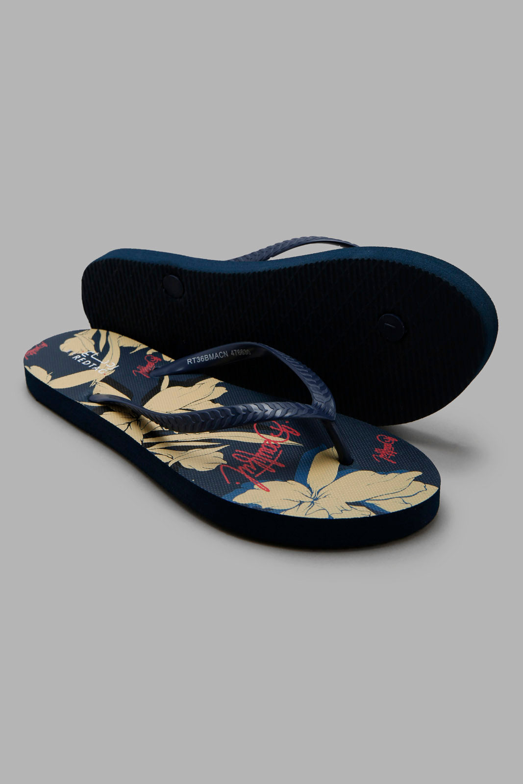 Redtag-Navy-Floral-Print-Flip-Flop-Category:Flip-Flops,-Colour:Navy,-Deals:New-In,-Filter:Women's-Footwear,-New-In-Women-FOO,-Non-Sale,-Section:Women,-W22A,-Women-Flip-Flops-Women's-