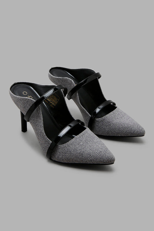 Redtag-Grey-Tweed-Mule-Category:Formal-Shoes,-Colour:Grey,-Deals:New-In,-Filter:Women's-Footwear,-New-In-Women-FOO,-Non-Sale,-Section:Women,-W22A,-Women-Formal-Shoes-Women's-