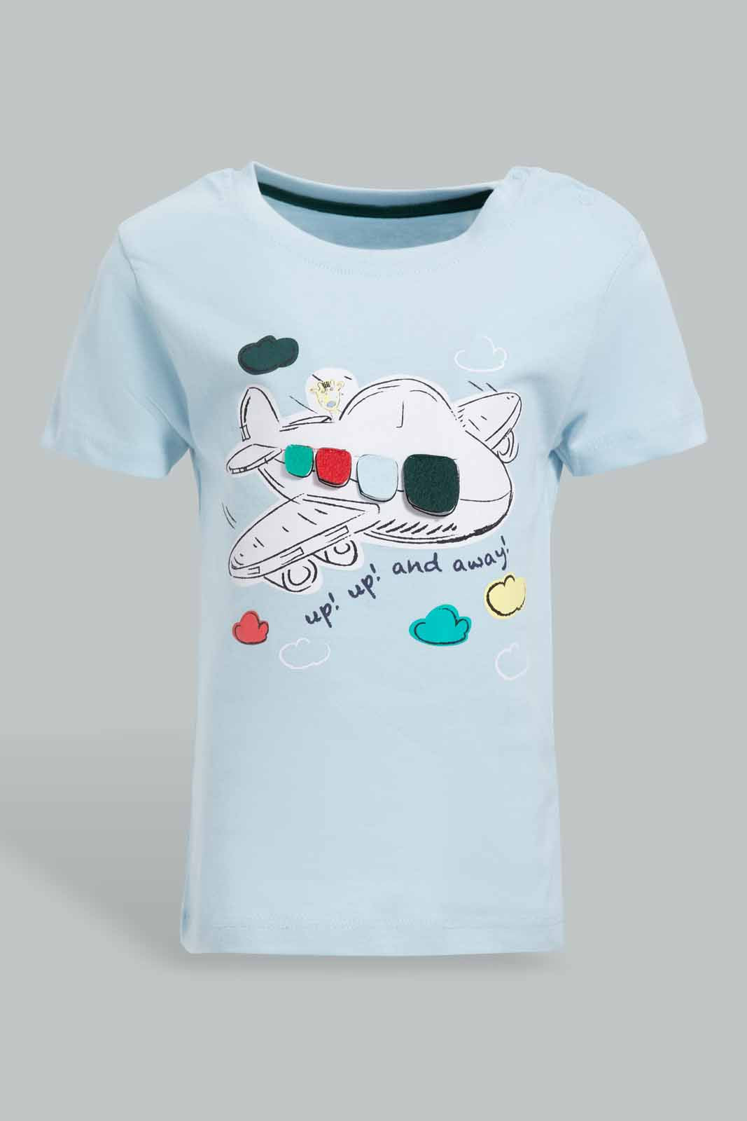 Redtag-Blue-Plane-Short-Slv-Tshirt-Category:T-Shirts,-Colour:Blue,-Deals:New-In,-Filter:Infant-Boys-(3-to-24-Mths),-INB-T-Shirts,-New-In-INB-APL,-Non-Sale,-Section:Boys-(0-to-14Yrs),-W22O-Infant-Boys-3 to 24 Months