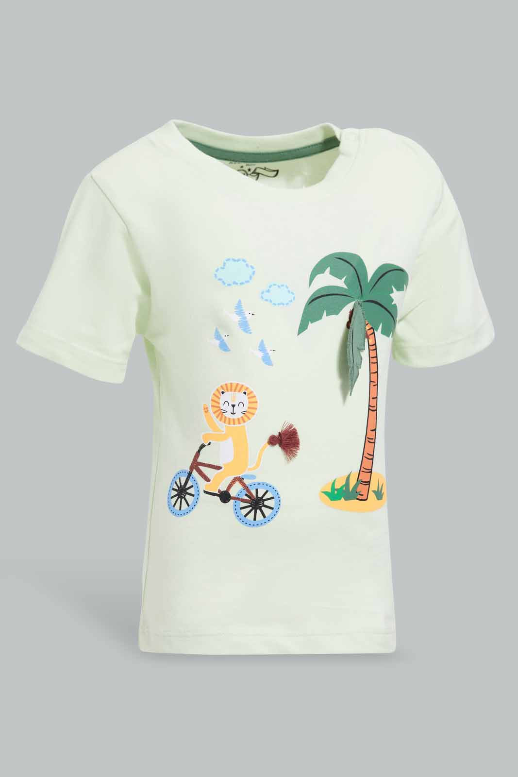 Redtag-Cement-Green-Safari-T-Shirt-Category:T-Shirts,-Colour:Grey,-Deals:New-In,-Filter:Infant-Boys-(3-to-24-Mths),-INB-T-Shirts,-New-In-INB-APL,-Non-Sale,-Section:Boys-(0-to-14Yrs),-W22O-Infant-Boys-3 to 24 Months