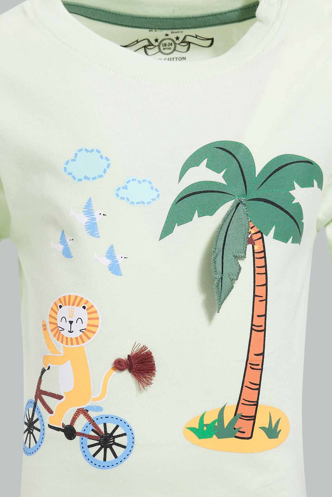 Redtag-Cement-Green-Safari-T-Shirt-Category:T-Shirts,-Colour:Grey,-Deals:New-In,-Filter:Infant-Boys-(3-to-24-Mths),-INB-T-Shirts,-New-In-INB-APL,-Non-Sale,-Section:Boys-(0-to-14Yrs),-W22O-Infant-Boys-3 to 24 Months