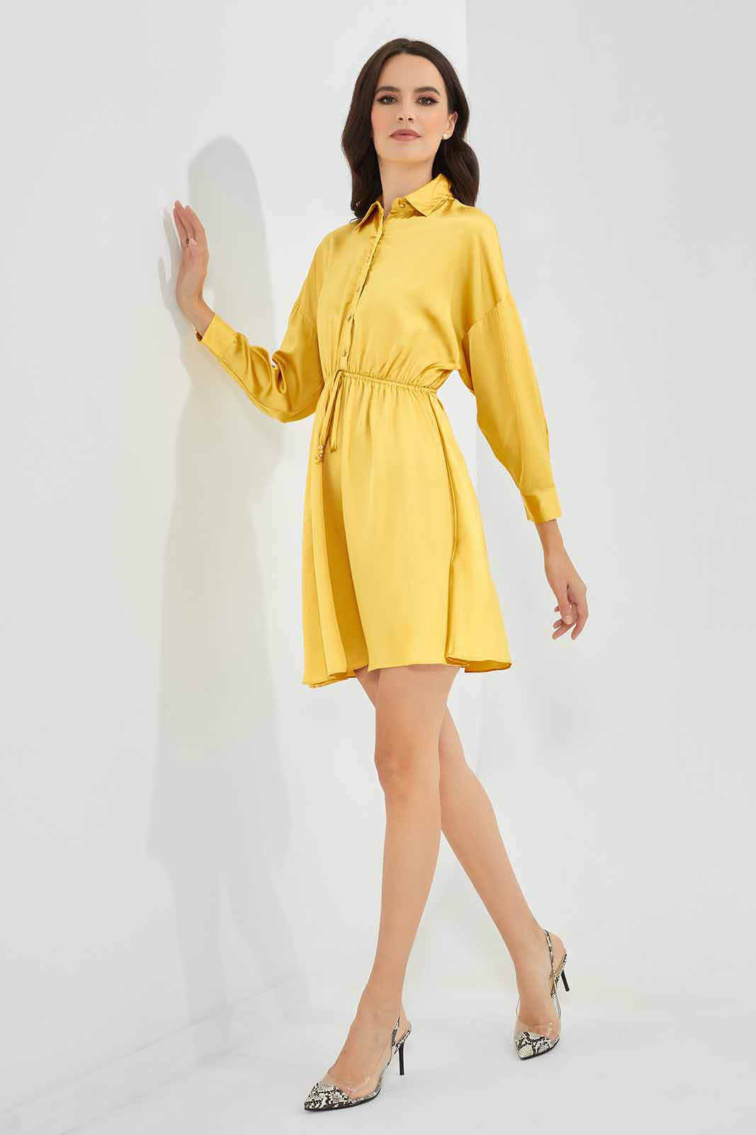 Redtag-Yellow-Satin-Dress-Category:Dresses,-Colour:Yellow,-Deals:New-In,-FF,-Filter:Women's-Clothing,-New-In-Women-APL,-Non-Sale,-Section:Women,-W22O,-Women-Dresses-Women's-