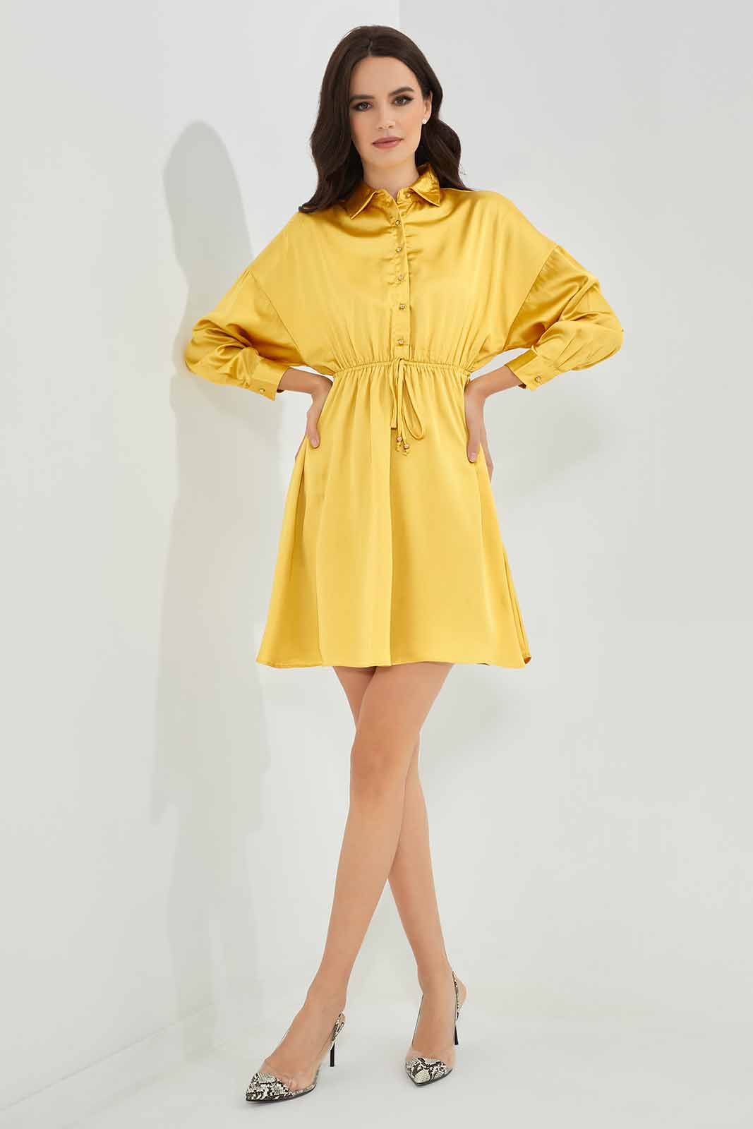 Redtag-Yellow-Satin-Dress-Category:Dresses,-Colour:Yellow,-Deals:New-In,-FF,-Filter:Women's-Clothing,-New-In-Women-APL,-Non-Sale,-Section:Women,-W22O,-Women-Dresses-Women's-