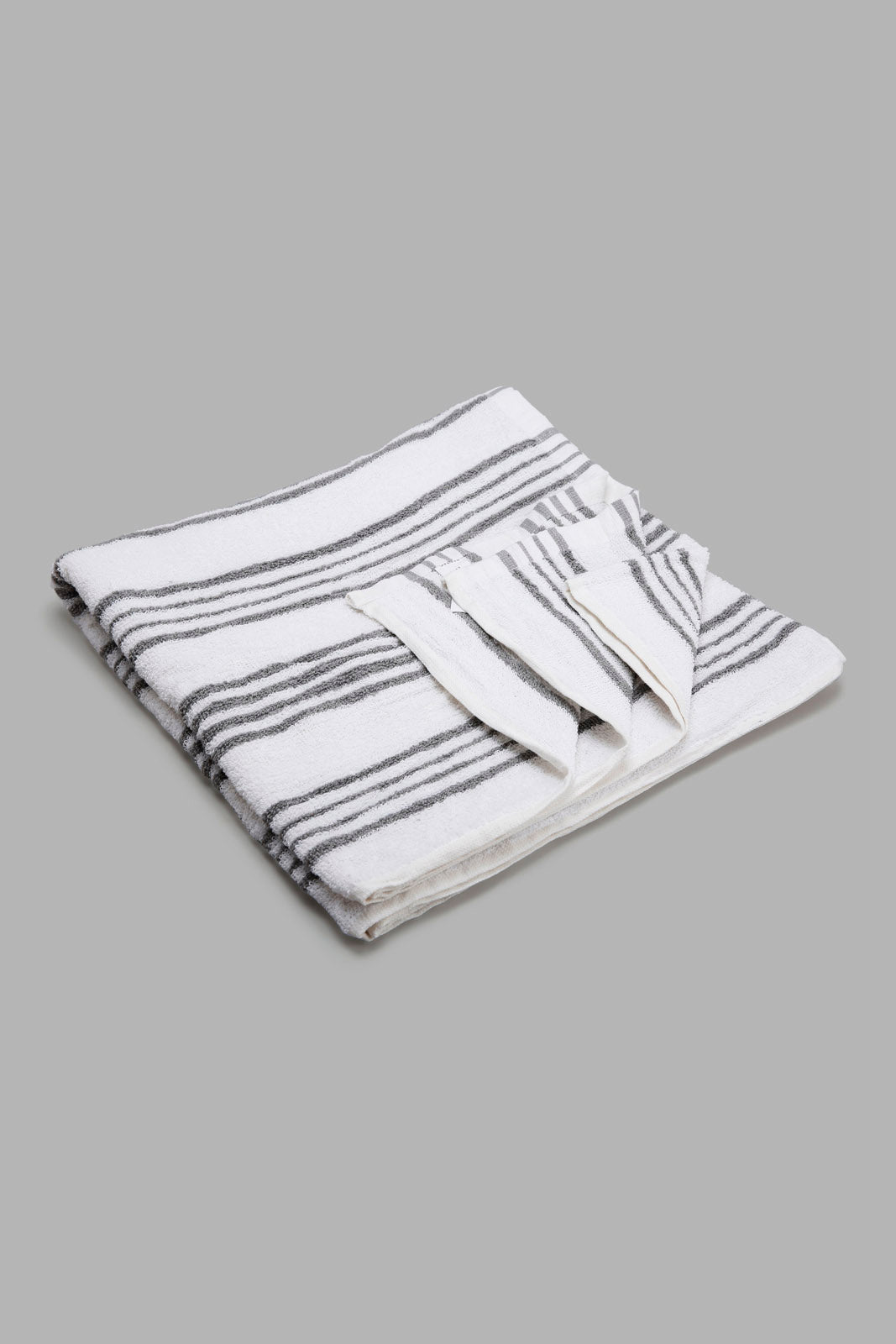 Redtag-Grey-Stripe-Bath-Towel-Category:Towels,-Colour:Grey,-Deals:New-In,-Filter:Home-Bathroom,-HMW-BAC-Towels,-New-In-HMW-BAC,-Non-Sale,-Section:Homewares,-W22A-Home-Bathroom-