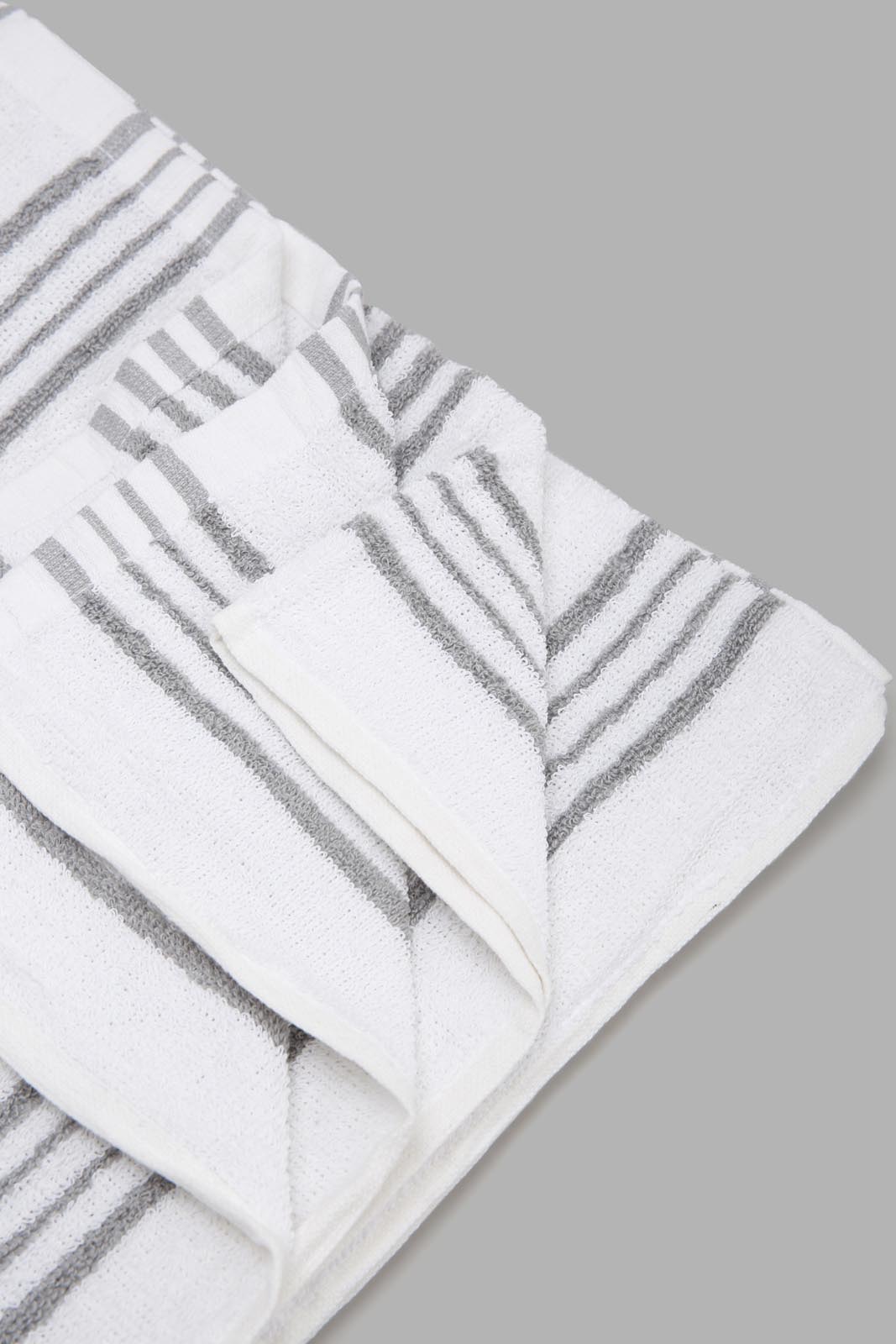 Redtag-Grey-Stripe-Bath-Towel-Category:Towels,-Colour:Grey,-Deals:New-In,-Filter:Home-Bathroom,-HMW-BAC-Towels,-New-In-HMW-BAC,-Non-Sale,-Section:Homewares,-W22A-Home-Bathroom-