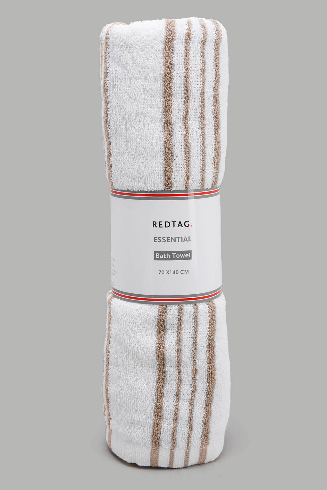 Redtag-Beige-Stripe-Bath-Towel-Category:Towels,-Colour:Beige,-Deals:New-In,-Filter:Home-Bathroom,-HMW-BAC-Towels,-New-In-HMW-BAC,-Non-Sale,-Section:Homewares,-W22A-Home-Bathroom-