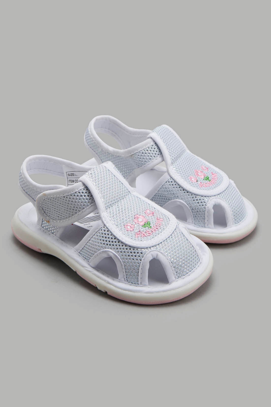 Redtag-White-Floral-Embroidered-Pump-Category:Trainers,-Colour:White,-Deals:New-In,-Filter:Girls-Footwear-(1-to-3-Yrs),-ING-Trainers,-New-In-ING-FOO,-Non-Sale,-Section:Girls-(0-to-14Yrs),-W22B-Infant-Girls-1 to 3 Years
