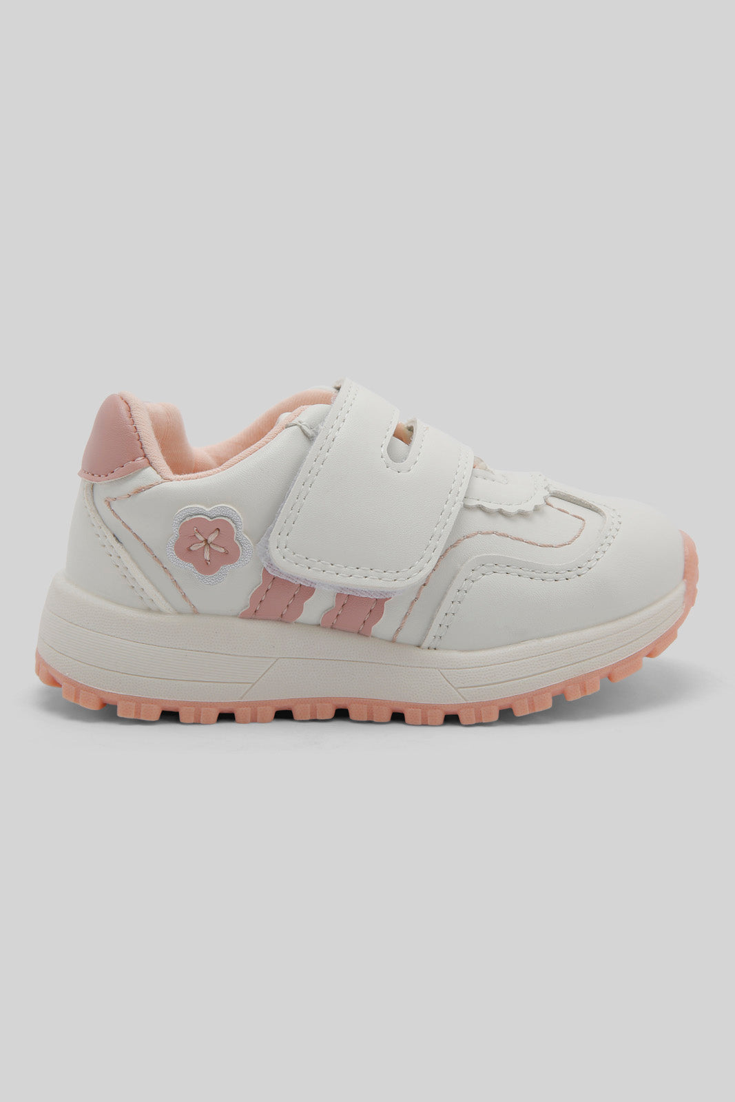 Redtag-Pink-Velcro-Sneaker-Category:Shoes,-Colour:Pink,-Deals:New-In,-Dept:Girls,-Filter:Girls-Footwear-(1-to-3-Yrs),-ING-Shoes,-New-In-ING-FOO,-Non-Sale,-Section:Girls-(0-to-14Yrs),-W22B-Infant-Girls-1 to 3 Years