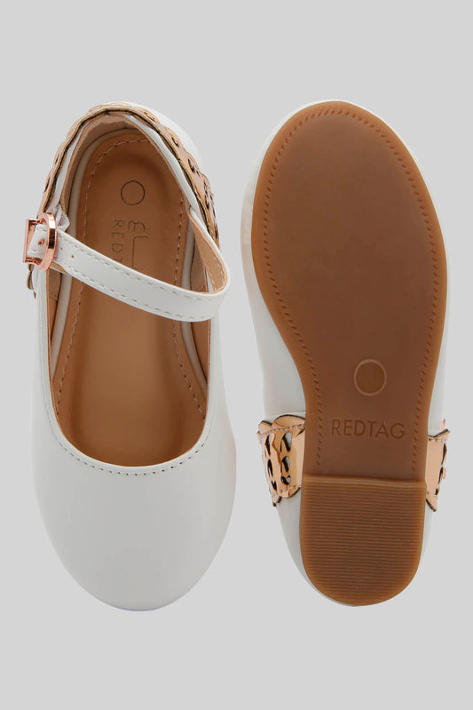Redtag-White-Velcro-Strap-Ballerina-Category:Shoes,-Colour:White,-Deals:New-In,-Dept:Girls,-Filter:Girls-Footwear-(1-to-3-Yrs),-ING-Shoes,-New-In-ING-FOO,-Non-Sale,-Section:Girls-(0-to-14Yrs),-W22B-Infant-Girls-1 to 3 Years