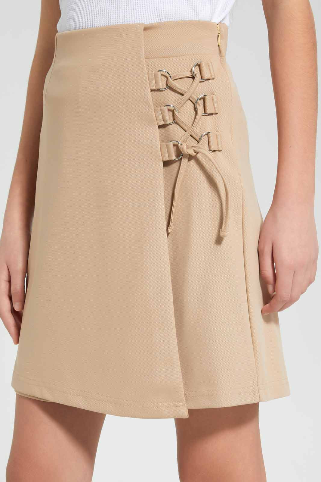 Redtag-Beige-Box-Pleat-Skirts-Category:Skirts,-Colour:Beige,-Deals:New-In,-Filter:Senior-Girls-(9-to-14-Yrs),-GSR-Skirts,-New-In-GSR-APL,-Non-Sale,-Section:Girls-(0-to-14Yrs),-W22O-Senior-Girls-9 to 14 Years
