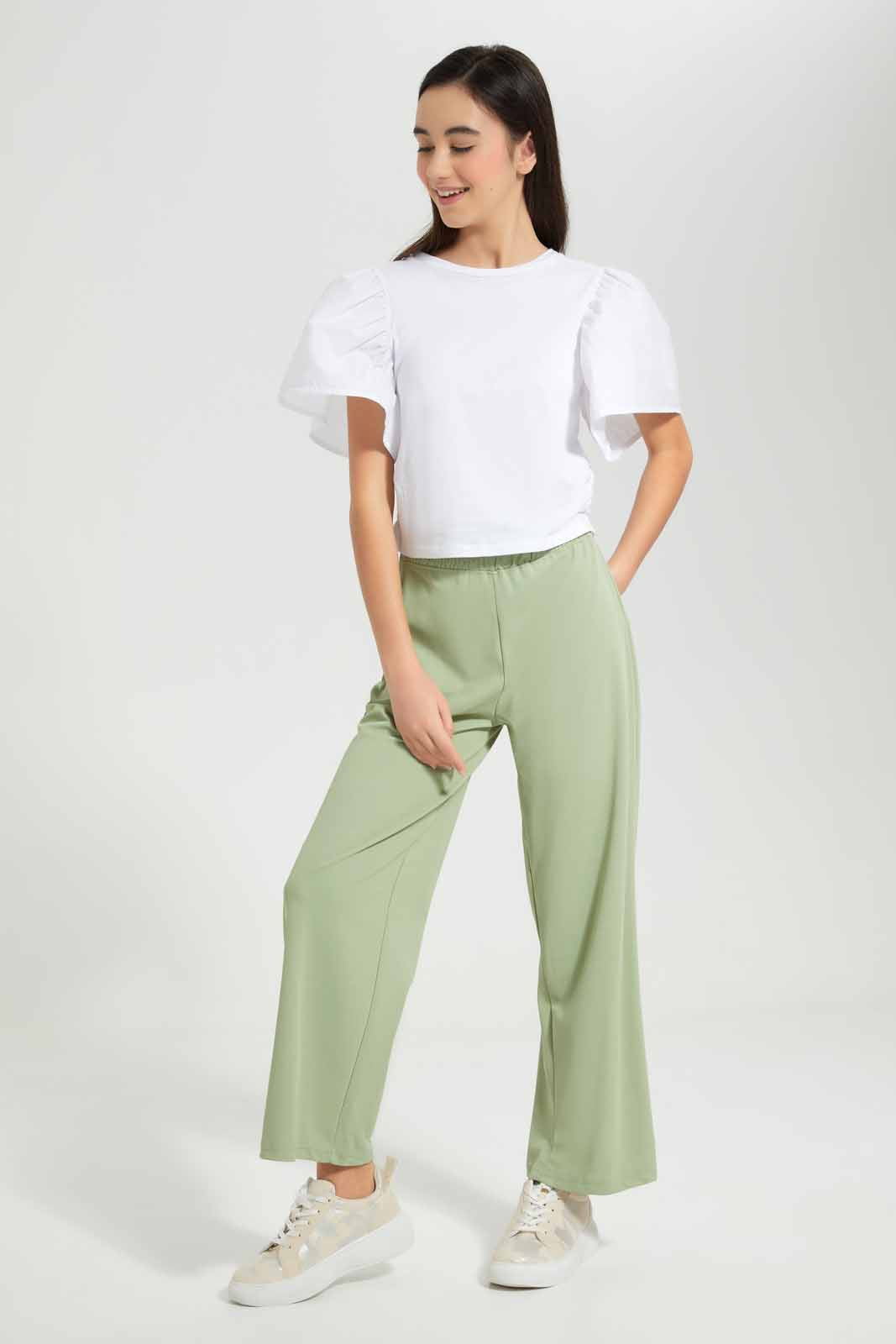 Redtag-Mint-Wideleg-Pants-Category:Trousers,-Colour:Mint,-Deals:New-In,-Filter:Senior-Girls-(9-to-14-Yrs),-GSR-Trousers,-New-In-GSR-APL,-Non-Sale,-Section:Girls-(0-to-14Yrs),-W22O-Senior-Girls-9 to 14 Years