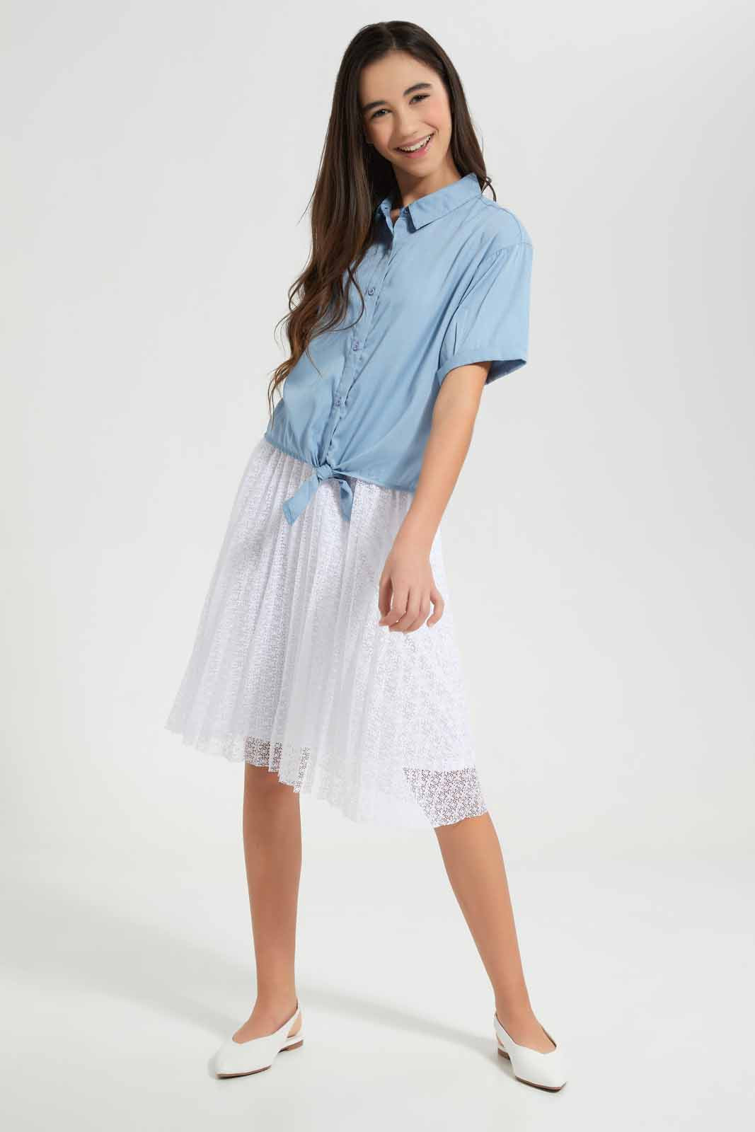 Redtag-White-Pleated-Lace-Category:Skirts,-Colour:White,-Deals:New-In,-Filter:Senior-Girls-(9-to-14-Yrs),-GSR-Skirts,-New-In-GSR-APL,-Non-Sale,-Section:Girls-(0-to-14Yrs),-W22O-Senior-Girls-9 to 14 Years