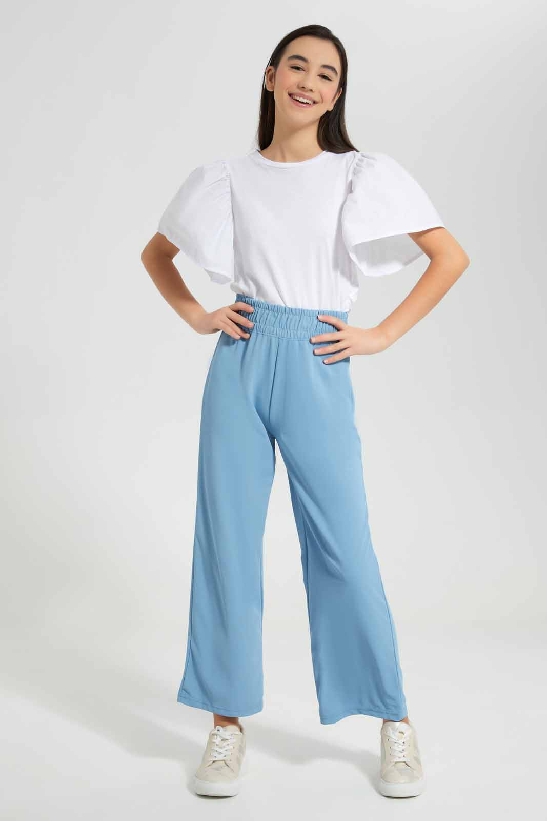 Redtag-Denim-Blue-Wideleg-Pants-Category:Trousers,-Colour:Blue,-Deals:New-In,-Filter:Senior-Girls-(9-to-14-Yrs),-GSR-Trousers,-New-In-GSR-APL,-Non-Sale,-Section:Girls-(0-to-14Yrs),-W22O-Senior-Girls-9 to 14 Years