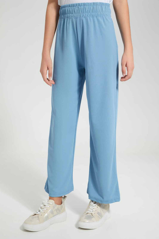 Redtag-Denim-Blue-Wideleg-Pants-Category:Trousers,-Colour:Blue,-Deals:New-In,-Filter:Senior-Girls-(9-to-14-Yrs),-GSR-Trousers,-New-In-GSR-APL,-Non-Sale,-Section:Girls-(0-to-14Yrs),-W22O-Senior-Girls-9 to 14 Years