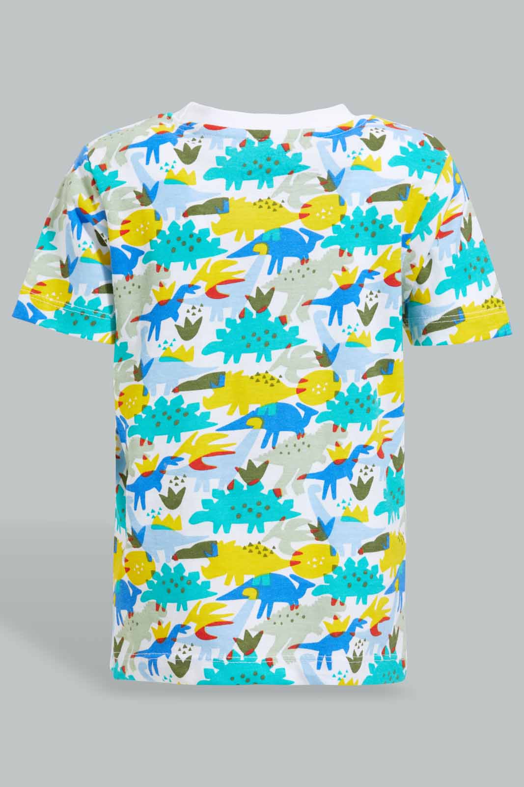 Redtag-Multi-Color-Dino-Allover-Print-Tshirt-With-Jersey-Shorts-Pj-Set-(2-Pack)-Category:Pyjama-Sets,-Colour:Assorted,-Deals:New-In,-Filter:Infant-Boys-(3-to-24-Mths),-INB-Pyjama-Sets,-New-In-INB-APL,-Non-Sale,-Section:Boys-(0-to-14Yrs),-VLM,-W22O-Infant-Boys-3 to 24 Months