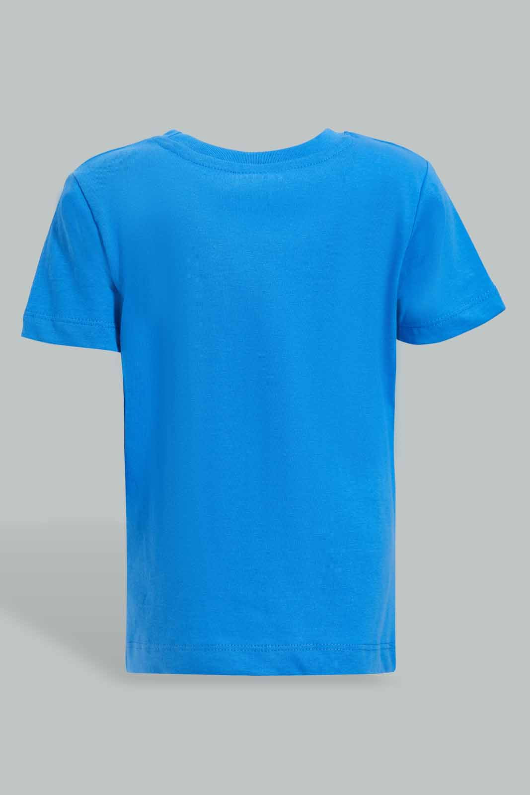 Redtag-Blue-Dino-Tshirt-With-Checkered-Jersey-Shorts-Pj-Set-(2-Pack)-Category:Pyjama-Sets,-Colour:Blue,-Deals:New-In,-Filter:Infant-Boys-(3-to-24-Mths),-INB-Pyjama-Sets,-New-In-INB-APL,-Non-Sale,-Section:Boys-(0-to-14Yrs),-VLM,-W22O-Infant-Boys-3 to 24 Months